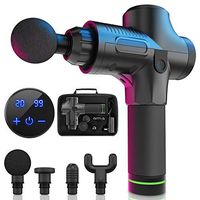 Massage Gun, 20 Speeds Adjustable Professional Handheld Deep Tissue Percussion Muscle Massager Quiet, 4 Heads Cordless Electric Massage Device for Pain Relief & Sports Relaxation