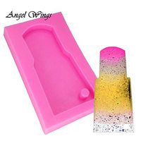 Set of 2 Mold for 3D crafts tools_DIY water glass shape Perforated silicone tumbler mold for key chain Resin Clay Soap Mold for 3D crafts - (Color:Pink)