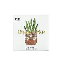 5 Sets(200pcs) Kawaii Succulent Plants Cactus Paper Baking Stickers Diary Scrapbook Album Planner Notebook Journal Decor Cute School Stationery Gift Packing Label for Children Kids (Succulents)