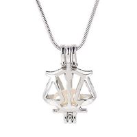 925 Silver Libra Pendant Necklace With Freshwater Oyster Wish Pearls Jewelry For gift Elegant Jewerly Fashionable Beads Accessory Daily Unique Style Delicate