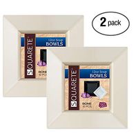 Squarete 12 Ounce Square Bone Soup Bowlsl Heavy Duty Elegant Disposable 12 oz Square Ivory Party Soup Bowls 10 Bowls Per Package Pack of 2