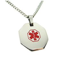 My Identity Doctor - Pre-Engraved & Customizable Diabetic Alert Medical ID Necklace - 27in/68.5cm