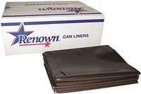 Renown REN66030-CA Institutional Low Density Trash Can Liners, 60 gal, Black