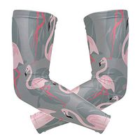 WXLIFE Tropical Animal Pink Flamingo Pattern Sun Uv Protection Sport Arm Sleeves for Men Women Kids Running Basketball Cycling Arm Warmer Sleeves 1 Pair
