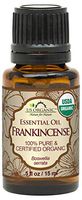 US Organic 100% Pure Frankincense Essential Oil - USDA Certified Organic - 15 ml - Improved caps and droppers, Use Topically or in Diffuser - Perfect for Aging Skin - Suitable for All Skin Types