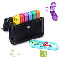 GQQG Pill Organizer 4 Times a Day Medication Travel Case 7 Day Weekly Prescription and Medication Wallet Pill Box Reminder, Arthritis Friendly, BPA Free (Rainbow Color)