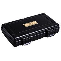 CIGARLOONG Cigar Case Travel Portable Humidification Cedar Box for 4 Cigars(Color:Black)