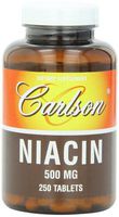 Carlson Labs Niacin, 500mg, 250 Tablets