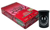 Herb Airtight Container Fresh Kettle with Juicy Jay's Raspberry 1.25 Flavored Hemp Rolling Papers 24 Count Box DC Crafts Nation- Happy Face