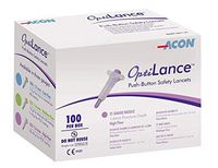 OptiLance Push-Button Safety Lancets, 21 G, 2.0 Mm Puncture Depth, 100 Count, Lancing Device NOT Required
