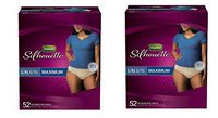 Depend Silhouette Incontinence Briefs for Women, Maximum Absorbency, Beige, L/XL, 52 Count eHewua, 2 Pack