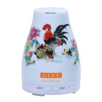 Aromatherapy Diffuser Essential Oil Diffuser Health Ceramic Quiet With Colored LED Lights Changing, Waterless Auto Shut-off and Adjustable Mist mode, Great for Home, Spa, Office 120ml (Rooster 1)