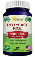 Red Yeast Rice 1800mg - Dietary Supplement Vegan Powder Pills to Support Cardiovascular Health - 180 Veggie Capsules