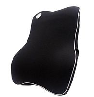 Lumbar Support Cushion Pillow Memory Foam Lower Back Support Cushion for Your Home, Office Chair?Travel and Car - Ergonomic Memory Foam Design Nursing Cushion (Beige , Black) , black
