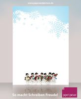 Music playing snowmen fantastic stationery set containing sheets and matching envelopes
