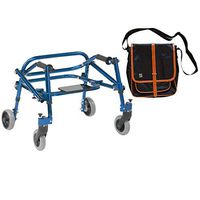 Drive Nimbo 2G Lightweight Posterior Walker with Seat, Extra Small, Knight Blue & Free Black Medical Utility Bag with Trim! - #KA1200S-2GKB