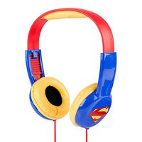 Superman HP2-03390 Kid Safe Over-Ear Headphones W/Volume Limiter by Sakar, Adjustable Headband, Comfortable Ear Cups, Great Audio, Kids Safe Technology, Red Blue