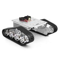 MOUNTAIN_ARK Smart Car Platform Tracked Robot Metal Aluminium Alloy Tank Chassis with Powerful Dual DC 9V Motor for Arduino Raspberry Pi DIY STEM Education, Easy Assembly (11.0x9.8x4.5inch, 3Lb)