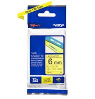 Brother TZe-611 Labelling Tape Cassette, Black on Yellow, 6 mm (W) x 8 m (L), Laminated, Brother Genuine Supplies