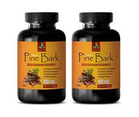 Brain and Memory Power Boost - Pine BARK Extract 100 MG - Powerful ANTIOXIDANT - Energy Supplements for Women Natural - 2 Bottles 180 Capsules