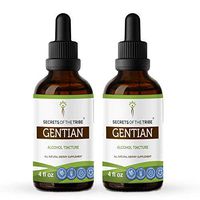 Gentian Alcohol Liquid Extract, Responsibly farmed Organic Gentian (Gentiana Lutea) Dried Root Tincture Supplement (2x4 FL OZ)
