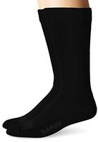 Top Flite Men's Diabetic Non-Binding Cushion Ultra Dri Mid Calf Socks 2 Pair Pack, Black, Large