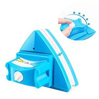 KJRJC Double-Sided Magnetic Window Cleaner, Glass Wiper Cleaning Tool Brush - for Glazed Windows Thickness 0.3"-1" - 5-Gear Adjustable (Color : Blue)