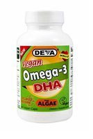 Deva Vegan Omega-3 DHA, Algae 200mg, Delayed Release 90 Vcap