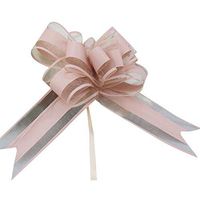 Norbi 10 Wedding Pull Flowers with Tulle Tails Christmas Pull Bows for Wedding Car Door Fruit Basket Gift Box-Pink