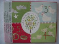 Kate Spain Days of Christmas Cards with Rings, Doves, Hens, Calling Birds "and a partridge in a pear tree" (2 Sets of 6 Cards with Red Envelopes, Total of 12 Cards and Envelopes)