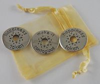 Set of 3 Happiness Pocket Pieces with Organza Bag