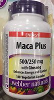Webber Natural Maca Plus 500/250 mg with Ginseng, 140 vegi caps