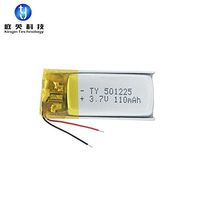 20EA Lithium Battery 5X12X25mm 110mAH 3.7V Rechargeable li-Polymer Batter Cell with PCM 501225
