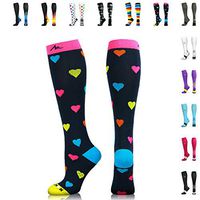 NEWZILL Compression Socks (20-30mmHg) for Men & Women (Heart, Medium)