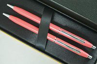 Cross Limited Series Century Classic Colors Tender Splash of Pearlescent deep Pink and Extremely Polished Appointments with Jewelry-Quality Center Band Ballpoint Pen and 0.7mm Pencil Set
