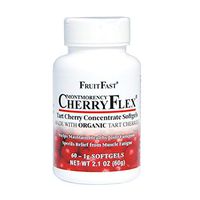 CherryFlex by FruitFast - 100% Red Tart Organic Cherry Concentrate Supplement - 60 Count - Non-GMO and Gluten Free - Promotes Healthy Joint Function