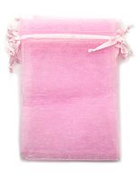 Huaha 60 Pcs Sheer Organza Drawstring Pouches Gift Bags 6x9 Inches (Pink)