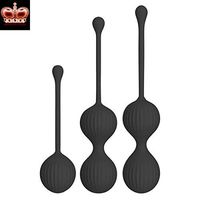 Kegel Dumbbell Ball Exercise Tighten Vagina Pelvic Set of 3 Weights Smart Kit Bladder Control for Women Made with High-Quality Waterproof Silicone Doctor Recommended (Black-3 Set/Pcs)