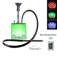 Hookah Set LED Shisha Micro Modern Acrylic Bubble Hookah One Hose Big Smoke with Ceramic Hookah Bowl and Colorful LED Light for Smoking Enjoyment Away from Nicotine Poisoning