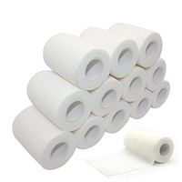 Estong 3"x5 Yards Vet Tape Wrap Wrist Ankle Bandage Stretch Self-Adherent Tape for Sports White 12 Rolls