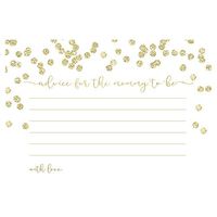 Advice For Mommy To Be Cards Brunch For Baby Shower Luncheon Mimosas Champagne Gold Golden Confetti Polka Dots Parental Wisdom Games Gift Activity Idea Gender Neutral Unisex (24 count)