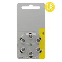 Power Special Size 10 Zinc Air Hearing Aid Batteries - Made in Germany (3 Packs) (18 Batteries)