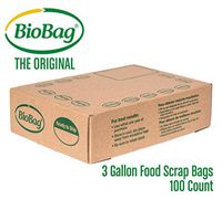 BioBag, The Original Compostable Bag, Kitchen Food Scrap Bags, Non GMO, 3 Gallon, 100Count