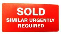 Property Sales Labels , Text: SOLD SIMILAR URGENTLY REQUIRED , Red , Rectangle , Estate & Letting Agent Self-Adhesive Stickers