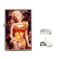 New Product MARILYN MONROE RIVER OF NO RETURN Flip Top Cigarette Lighter + free Case Box