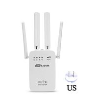 Mini Wi-Fi Repeater, 300/1200Mbps Dual-Band 2.4 / 5G 4-Antenna WiFi Range Extender WiFi Repeater Router