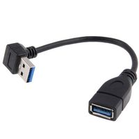RUTICH USB 3.0 Right Angle 90 Degree Extension Cable Male to Female Adapter Cord, Length: 15cm