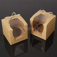 12/set Kraft Paper Cake Cupcake Muffin Boxes Bakery Box Wedding Party Favors |Color - Brown|