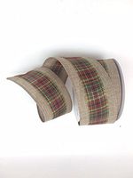 Celebrate IT- Christmas - Red pattern- linen ribbon 2.5 in x 9ft