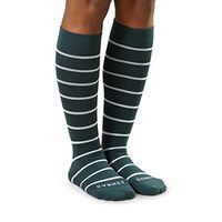 COMRAD | Premium and Stylish Compression Socks for Multipurpose Wear (Emerald/White Stripe, Small)